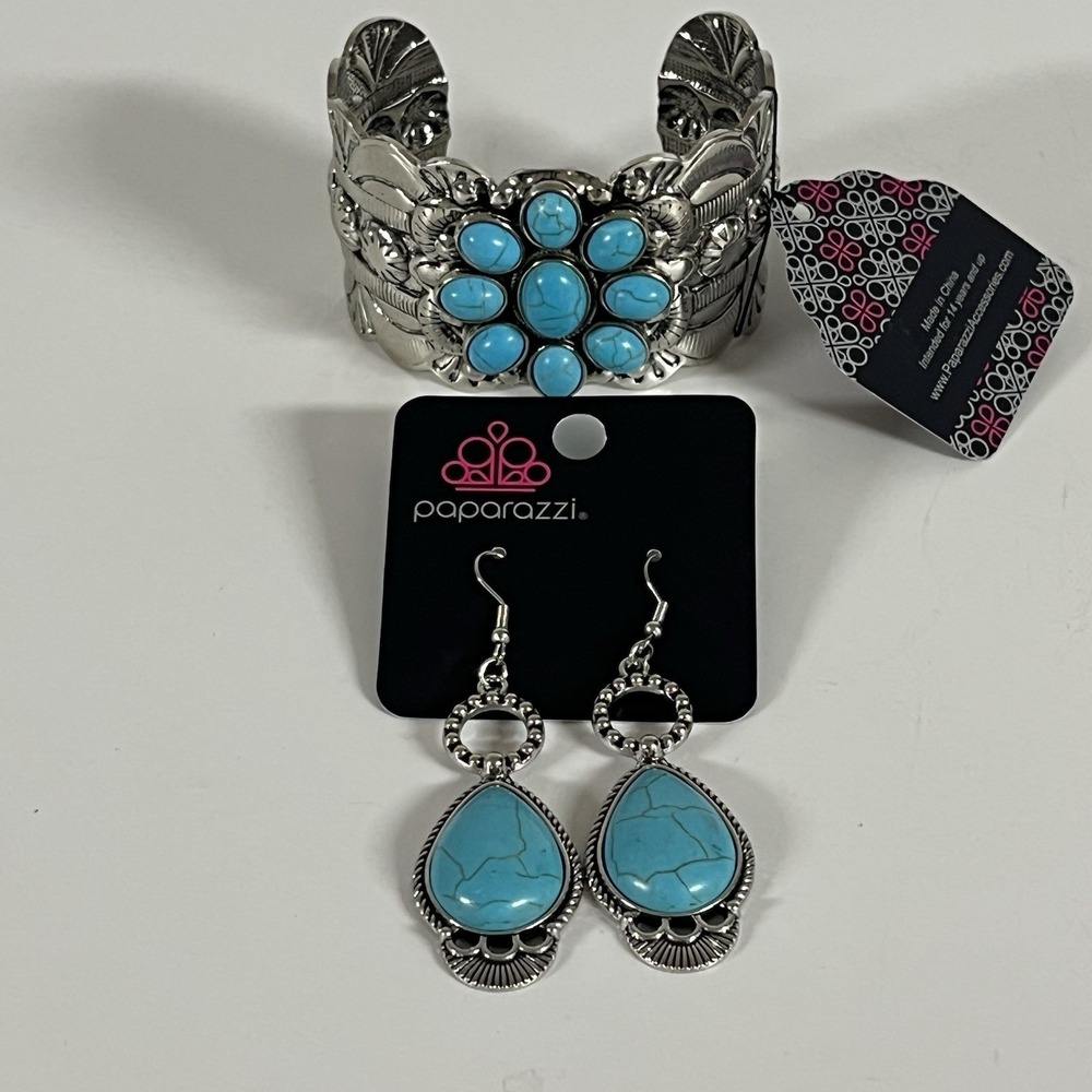 NWT Earrings Cuff  Bracelet‎ Turquoise Western Style Rodeo